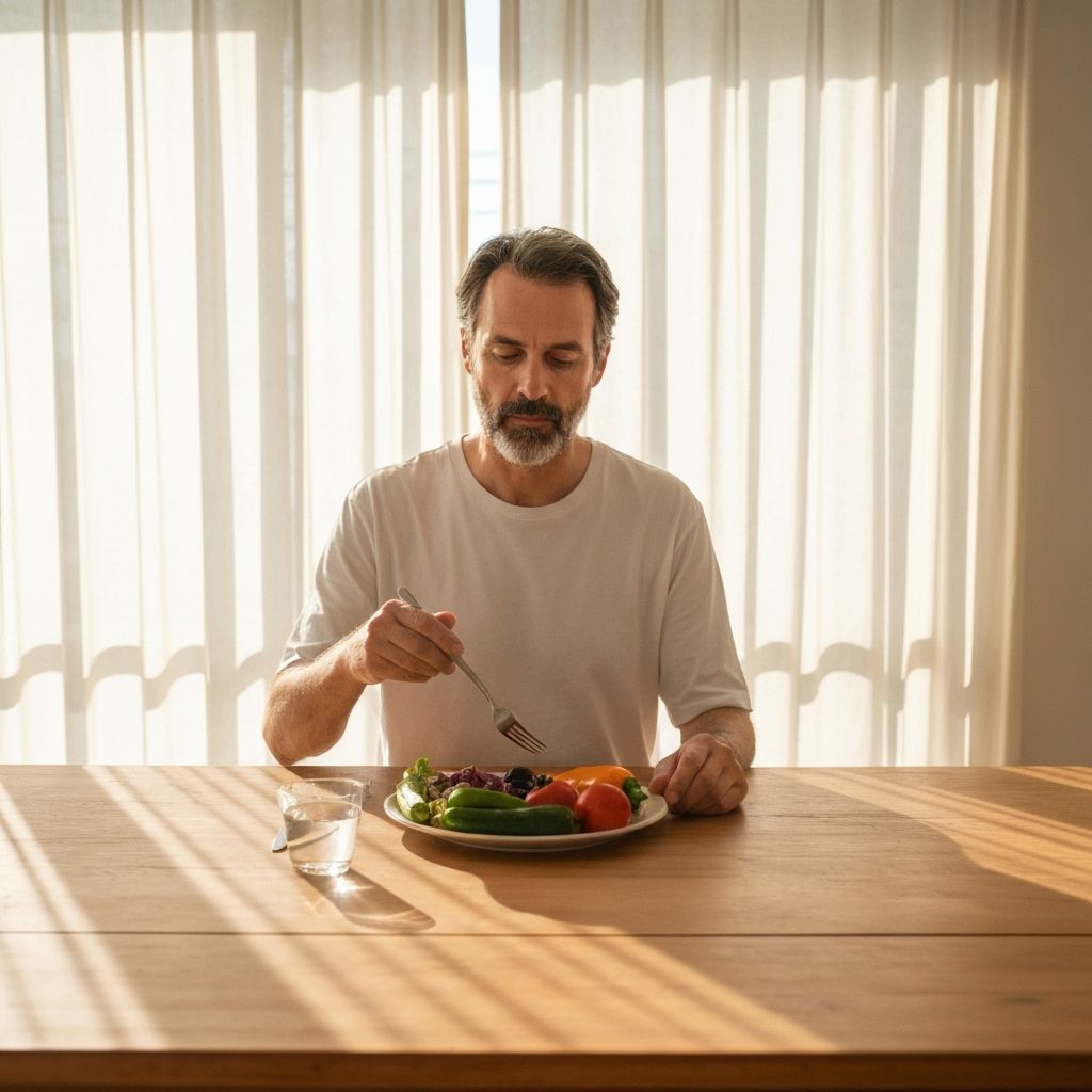Calm eating setting with natural light