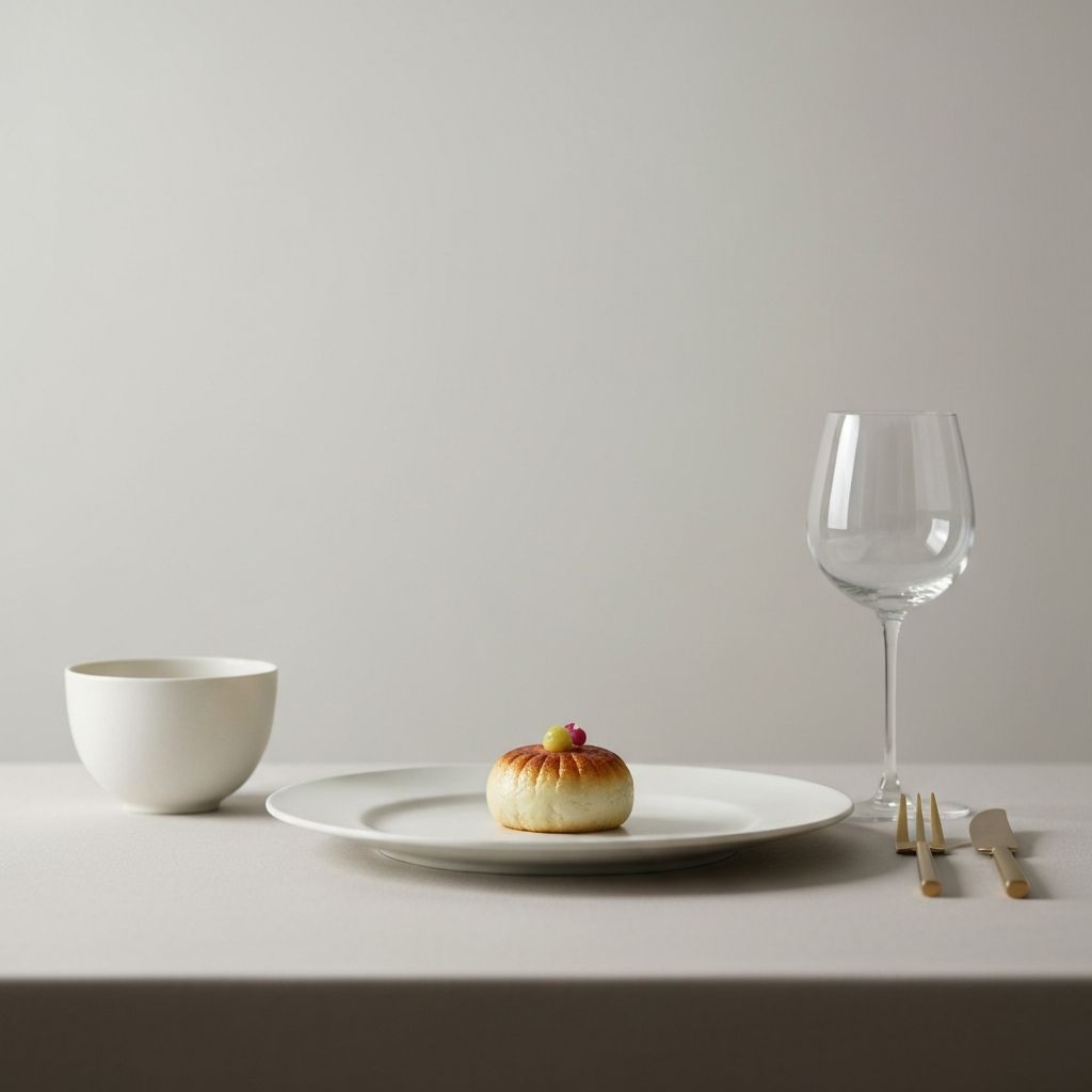 Minimalist plate in focused setting
